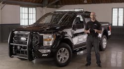 Greg Ebel, Police Brand marketing manager, explains Ford F-150 Police Responder features during the online reveal.