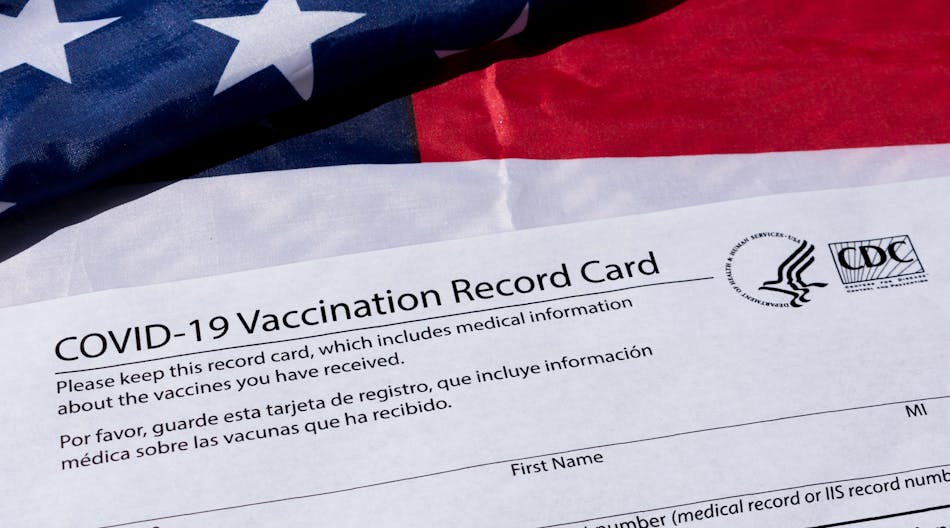 Covid 19 Vaccine Card Plus Flag