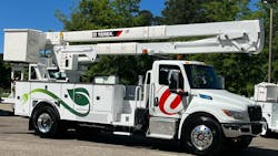 Terex Utilities announced the industry&rsquo;s first all-electric bucket truck mounted on an eMV Series chassis on June 6.