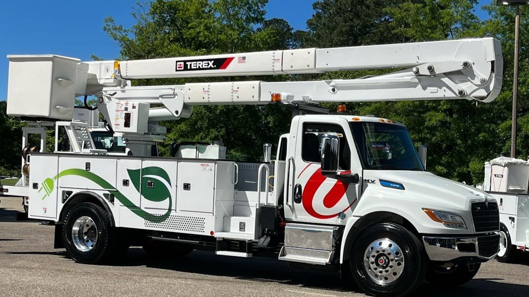 Terex Utilities announced the industry&rsquo;s first all-electric bucket truck mounted on an eMV Series chassis on June 6.