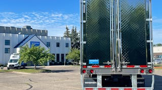 Refrigerated trailer with EcoNex Technology at Wabash&apos;s facility in Little Falls, Minn.