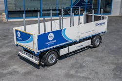 The Krone 'Load Carrier Building' is a two-axle trailer designed for transporting a wide variety of building materials. The Krone 'Load Carrier Building' is a two-axle trailer designed for transporting a wide variety of building materials.