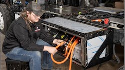 A Fontaine Modification technician routes high-voltage wiring on a chassis at the company’s modification center in Mineral Wells, West Virginia. A Fontaine Modification technician routes high-voltage wiring on a chassis at the company’s modification center in Mineral Wells, West Virginia.
