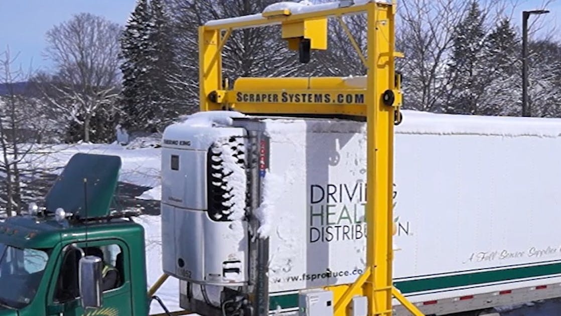 If you're using snow brushes for trucks or buses to remove rooftop snow,  you need a FleetPlow. - Scraper Systems