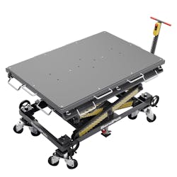 The new Mobi-EVS model EV4000SL delivers a load capacity of 4,000 pounds to support the EV batteries, as well as traditional powertrain components. The EV2400SL retains its 2,400-pound capacity. The new Mobi-EVS model EV4000SL delivers a load capacity of 4,000 pounds to support the EV batteries, as well as traditional powertrain components. The EV2400SL retains its 2,400-pound capacity.