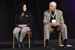 Shelley Sheagley of Aurora Parts and Steel Warehouse's Rick Quinn Discuss strategies for dealign with supply allocations. Shelley Sheagley of Aurora Parts and Steel Warehouse's Rick Quinn Discuss strategies for dealign with supply allocations.