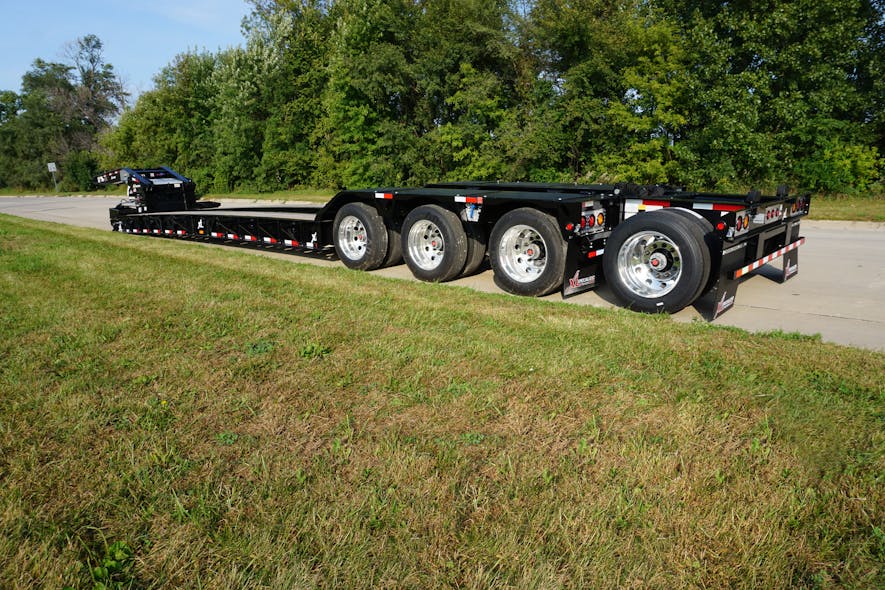 The trailer&rsquo;s 26-ft.-long, 8-ft. and 6-in.-wide main deck is constructed with a fully welded I-beam design, using 100K flanges and 80K webs, as well as upper-flange reinforcement.