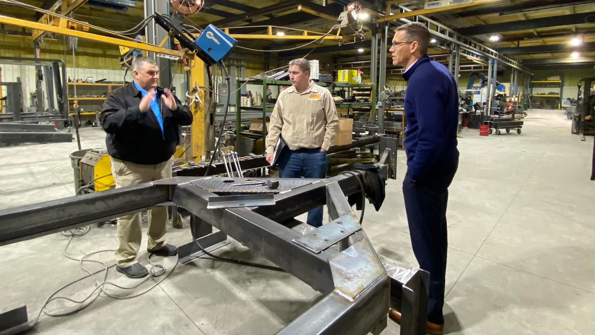 U.S. Rep. Randy Feenstra tours LANE Trailers manufacturing facilities in Boone, Iowa. The congressman praised the company for being a small business that supports good jobs in Iowa and powers the economy.