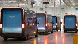 Amazon partnered with Rivian to produce their electric delivery vans. Amazon partnered with Rivian to produce their electric delivery vans.