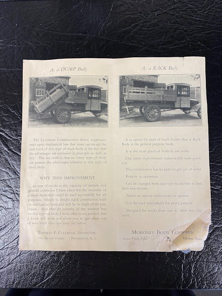 107-year-old Moroney Body Works, Inc., of Worcester, Massachusetts, began selling work trucks not long after they were invented.