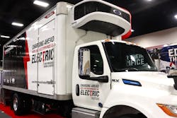 Great Dane recently began testing a medium-duty electric International truck featuring a Carrier Transicold Supra eCool TRU with Performance Food Group. Great Dane recently began testing a medium-duty electric International truck featuring a Carrier Transicold Supra eCool TRU with Performance Food Group.