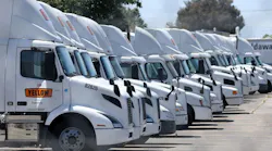 Yellow Trucks In A Row