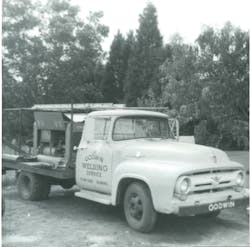 Pat’s original mobile service truck was bought used from the neighborhood grocer. Pat’s original mobile service truck was bought used from the neighborhood grocer.