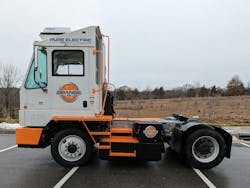 The Orange EV e-Triever on-road/off-road terminal tractor boasts 81,000 lb. GCWR. The company has built more than 1,000 units since 2015. The Orange EV e-Triever on-road/off-road terminal tractor boasts 81,000 lb. GCWR. The company has built more than 1,000 units since 2015.