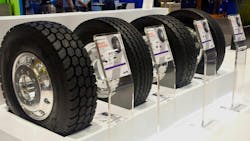 Apollo displays its mixed service tire line atTMC. Apollo displays its mixed service tire line atTMC.