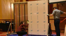 The 3M team demonstrated the proper technique for applying acrylic foam tape by assembling a side wall during the NATM presentation.