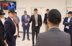 EnTrans CCO Jake Radish prepares visitors to tour the company’s Juarez Trailer Operations manufacturing facility in Mexico. EnTrans CCO Jake Radish prepares visitors to tour the company’s Juarez Trailer Operations manufacturing facility in Mexico.