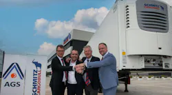 From left: Schmitz Cargobull CTO Marnix Lannoije; AGS CEO Rafael del Pino; Schmitz Cargobull CEO Andreas Schmitz; Head of EG Development-Project Management Stefan Grawe.