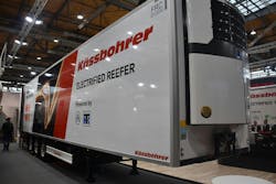 Thermo King's Advancer A-500e Spectrum, shown here on a Kässbohrer trailer, allows for precise multi-zone temperature control across various cargo types. Thermo King's Advancer A-500e Spectrum, shown here on a Kässbohrer trailer, allows for precise multi-zone temperature control across various cargo types.