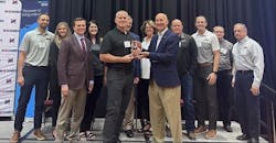 Timpte President and CEO Tim Carpenter receives the 2024 Nebraska Manufacturer of the Year award from U.S. Sen. Pete Ricketts at the recent NE Chamber Manufacturing Summit. Timpte President and CEO Tim Carpenter receives the 2024 Nebraska Manufacturer of the Year award from U.S. Sen. Pete Ricketts at the recent NE Chamber Manufacturing Summit.