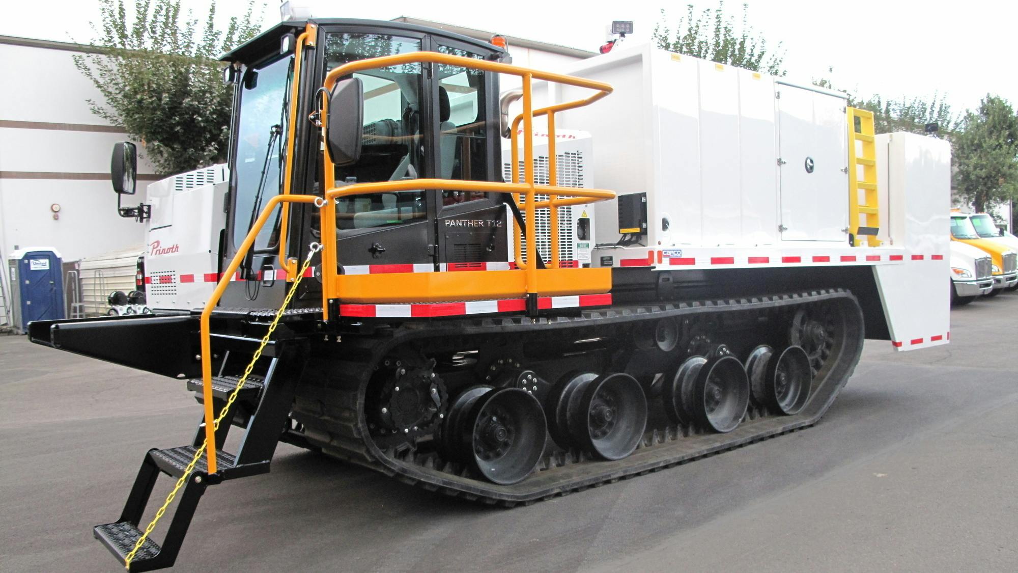 Carco has now produced somewhere in the neighborhood of 25 Leach Pad Lube Vehicles on the Prinoth chassis for that original mining company customer.