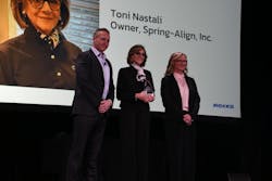 Toni Nastali, center, owner of Spring-Align, is the inaugural Women in Leadership Award recipient. Toni Nastali, center, owner of Spring-Align, is the inaugural Women in Leadership Award recipient.