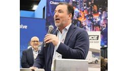 Travis Eby, MH Eby president and CEO, thanks customers and distributors for enabling their success before the reveal of Eby's new Ford Chassis Pool agreement. Travis Eby, MH Eby president and CEO, thanks customers and distributors for enabling their success before the reveal of Eby's new Ford Chassis Pool agreement.