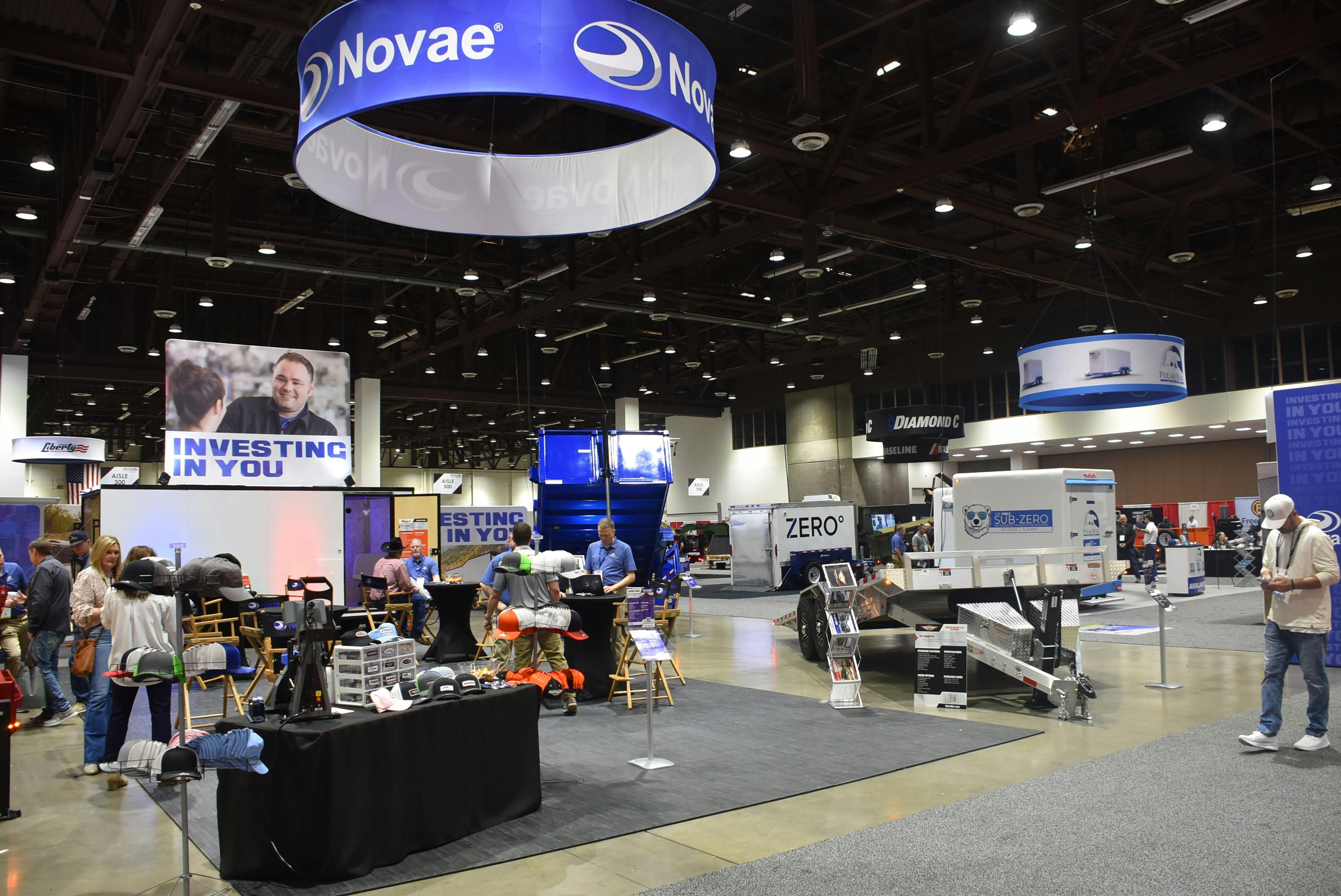The exhibitor space at the 2025 expo featured dozens of trailer brands.