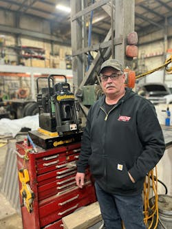 Roger Keddy from Northland Logistics stands beside his shop’s Continental Crimper, which is built for precision hydraulic hose assembly. Roger Keddy from Northland Logistics stands beside his shop’s Continental Crimper, which is built for precision hydraulic hose assembly.