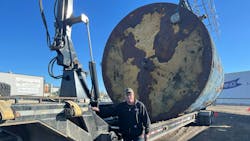 Roger Keddy from Northland Logistics stands beside one of many heavy hauling trailers equipped with Continental Hydraulic Hose. These trailers are used for extensive transportation for a variety of equipment. Roger Keddy from Northland Logistics stands beside one of many heavy hauling trailers equipped with Continental Hydraulic Hose. These trailers are used for extensive transportation for a variety of equipment.