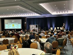 2025-2026 NATM President Andy Derr, of M.H. Eby, addresses convention attendees at the annual Awards Luncheon. 2025-2026 NATM President Andy Derr, of M.H. Eby, addresses convention attendees at the annual Awards Luncheon.