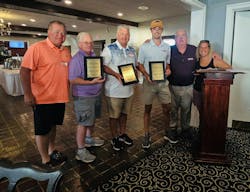 Pictured left to right are Jeff Stregiel, Lance Hampton (on behalf of Haley Woodhams), Ron Kneule, Spencer Andree, Skip Coder and Melissa Coder. Pictured left to right are Jeff Stregiel, Lance Hampton (on behalf of Haley Woodhams), Ron Kneule, Spencer Andree, Skip Coder and Melissa Coder.