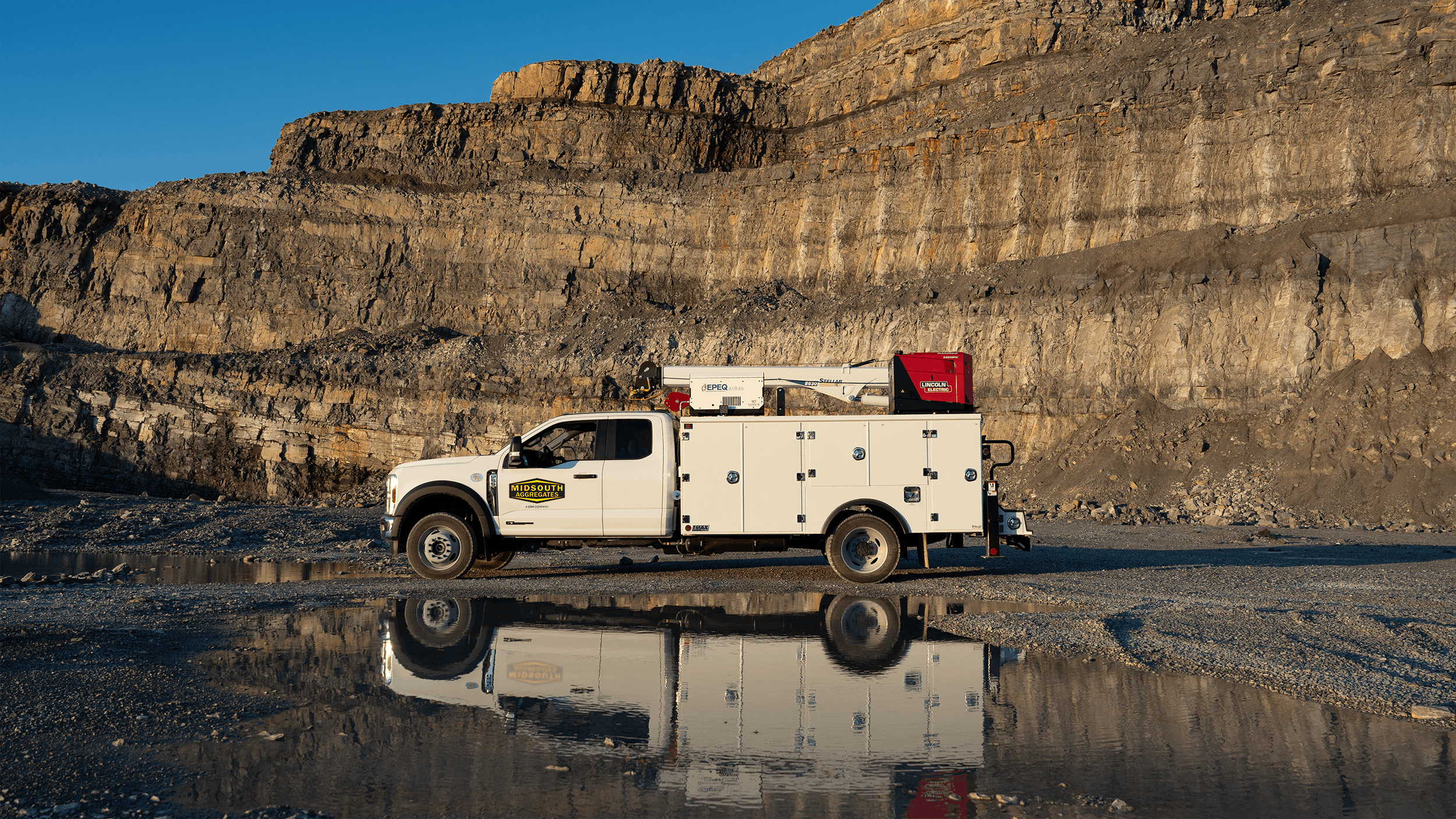 MidSouth Aggregate&rsquo;s new electrified service vehicle performs its daily duties in the harsh environment of a mining operation.
