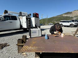The EPEQ 140 stick welder handles most field welding tasks at MidSouth Aggregate’s quarry operations, from routine repairs to fabricating mounting brackets. The EPEQ 140 stick welder handles most field welding tasks at MidSouth Aggregate’s quarry operations, from routine repairs to fabricating mounting brackets.