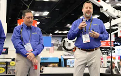 Mike Stuckey, Stahl Truck Equipment president, at left, and Brandon Kelderhouse, head of sales and marketing, introduced Stahl's new line of Challenger Pro service bodies during NTEA's Work Truck Week 2026 in Indianapolis. Mike Stuckey, Stahl Truck Equipment president, at left, and Brandon Kelderhouse, head of sales and marketing, introduced Stahl's new line of Challenger Pro service bodies during NTEA's Work Truck Week 2026 in Indianapolis.