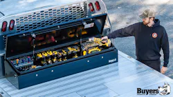 Buyers Products Heavy-Duty Gloss Black Steel Crossbody Wedge Truck Tool Boxes Buyers Products Heavy-Duty Gloss Black Steel Crossbody Wedge Truck Tool Boxes
