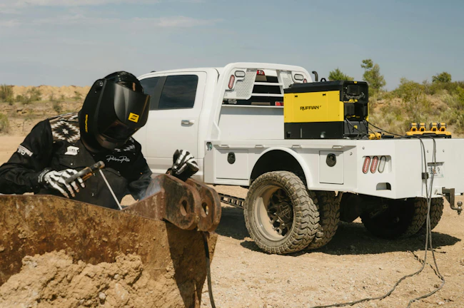The Ruffian EMP 270G offers a multiprocess welding output of 270 amps at 100% duty cycle and 11 kW of generator power.