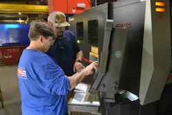 Karen Spivey operates the Amanda 9KW Fiber Laser with the automated shelf system. She is the boss here.